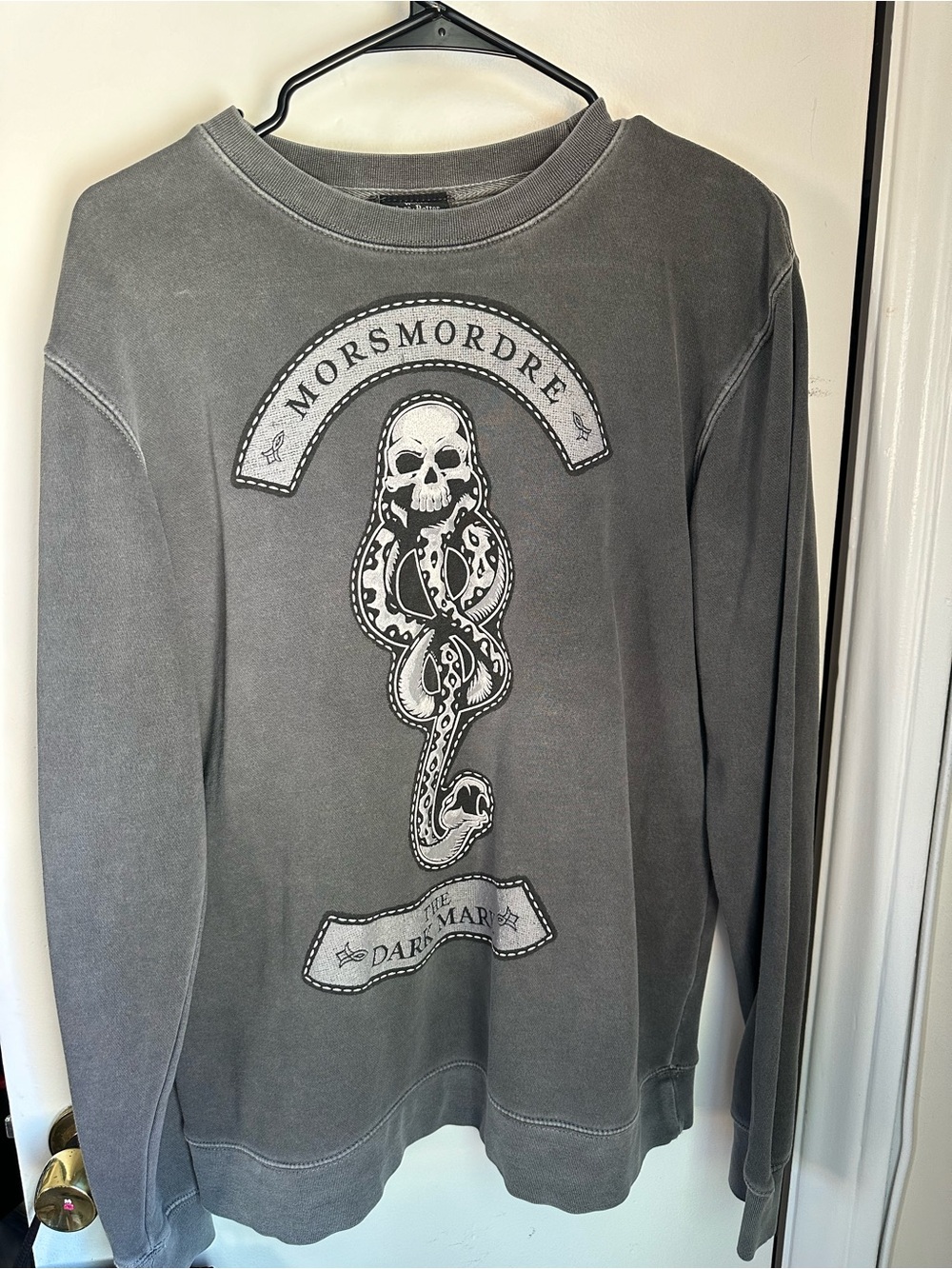 Harry Potter Morsmordre Gray Graphic Crewneck Sweatshirt - The Dark Mark